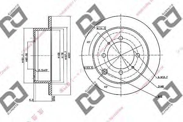 DJ PARTS BD1037 гальмівний диск