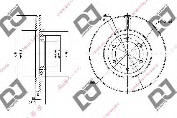 DJ PARTS BD1103 гальмівний диск