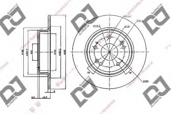 DJ PARTS BD1991 гальмівний диск