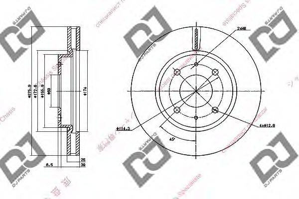 DJ PARTS BD1385 гальмівний диск