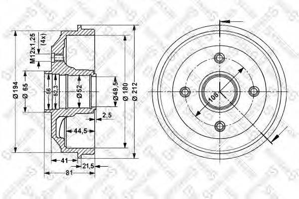 STELLOX 60253705SX Гальмівний барабан