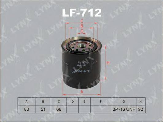 LYNXAUTO LF712 Паливний фільтр
