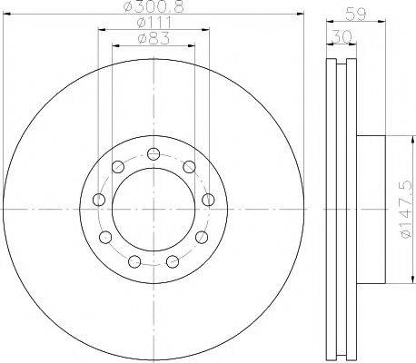 HELLA PAGID 8DD355115531 гальмівний диск