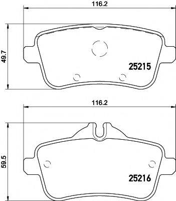 HELLA PAGID 8DB355019741 Комплект гальмівних колодок, дискове гальмо