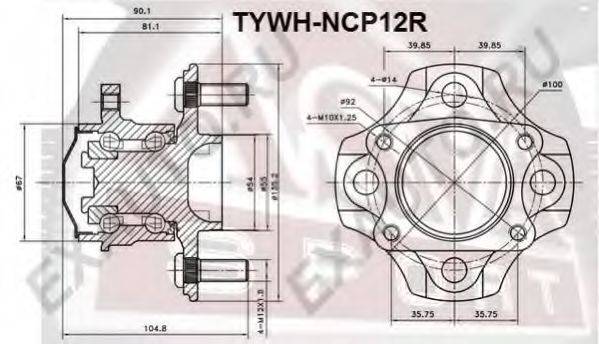 ASVA TYWHNCP12R Маточина колеса