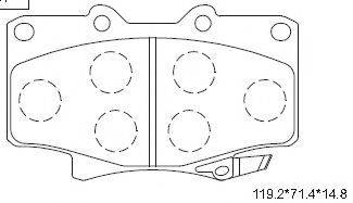 ASIMCO KD2280 Комплект гальмівних колодок, дискове гальмо