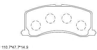 ASIMCO KD3706 Комплект гальмівних колодок, дискове гальмо