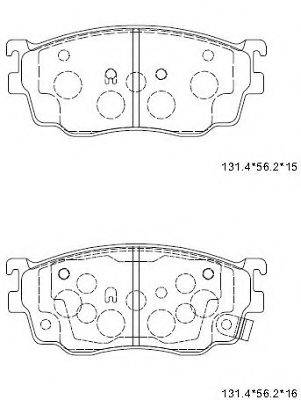 ASIMCO KD3724 Комплект гальмівних колодок, дискове гальмо
