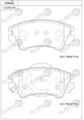 ASIMCO KD6529 Комплект гальмівних колодок, дискове гальмо