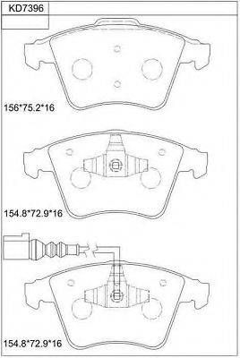 ASIMCO KD7396 Комплект гальмівних колодок, дискове гальмо