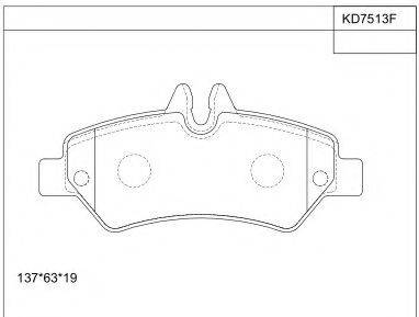 ASIMCO KD7513F Комплект гальмівних колодок, дискове гальмо