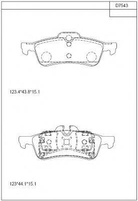 ASIMCO KD7543 Комплект гальмівних колодок, дискове гальмо