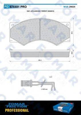 FOMAR FRICTION FO674481 Комплект гальмівних колодок, дискове гальмо