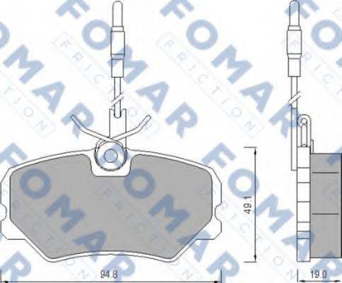 FOMAR FRICTION FO443981 Комплект гальмівних колодок, дискове гальмо
