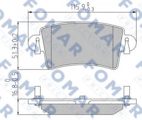 FOMAR FRICTION FO684281 Комплект гальмівних колодок, дискове гальмо