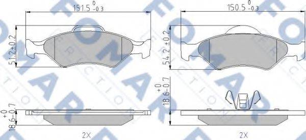 FOMAR FRICTION FO685381 Комплект гальмівних колодок, дискове гальмо