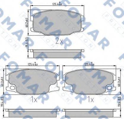 FOMAR FRICTION FO898581 Комплект гальмівних колодок, дискове гальмо
