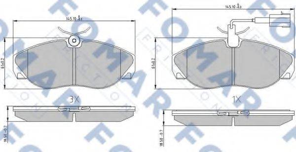 FOMAR FRICTION FO909581 Комплект гальмівних колодок, дискове гальмо