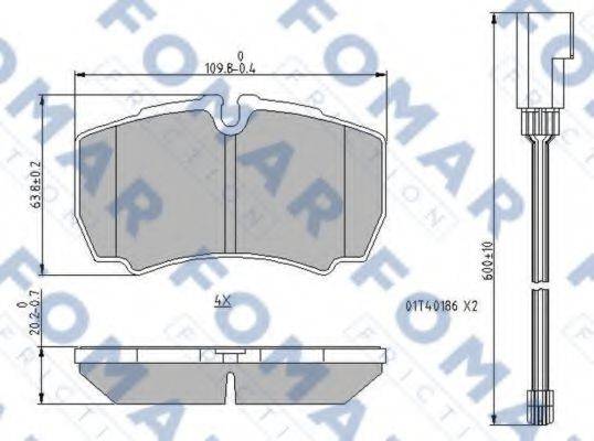 FOMAR FRICTION FO912581 Комплект гальмівних колодок, дискове гальмо