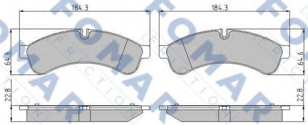 FOMAR FRICTION FO929281 Комплект гальмівних колодок, дискове гальмо