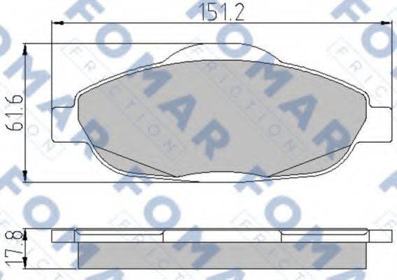 FOMAR FRICTION FO929581 Комплект гальмівних колодок, дискове гальмо