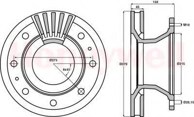 BENDIX 567125B гальмівний диск