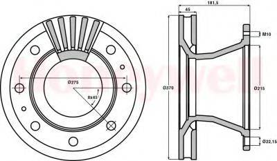 BENDIX 567126B гальмівний диск