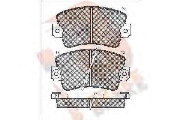 R BRAKE RB0365 Комплект гальмівних колодок, дискове гальмо