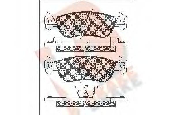 R BRAKE RB0855 Комплект гальмівних колодок, дискове гальмо