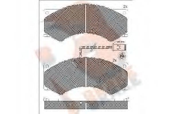 R BRAKE RB1037 Комплект гальмівних колодок, дискове гальмо