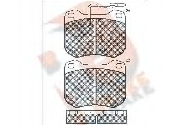 R BRAKE RB0198 Комплект гальмівних колодок, дискове гальмо