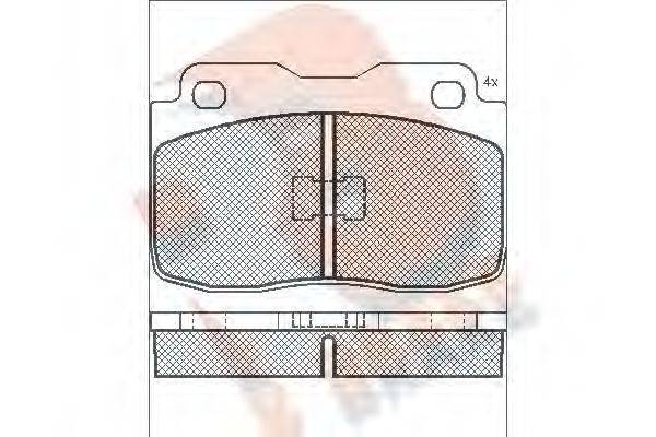R BRAKE RB0473 Комплект гальмівних колодок, дискове гальмо