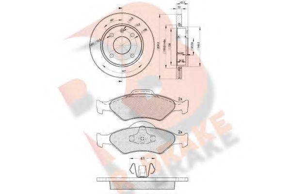 R BRAKE 3R13441064 Комплект гальм, дисковий гальмівний механізм