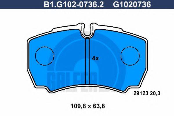 GALFER B1G10207362 Комплект гальмівних колодок, дискове гальмо