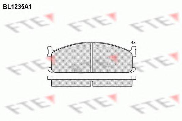 FTE BL1235A1 Комплект гальмівних колодок, дискове гальмо