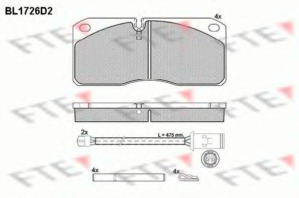 FTE BL1726D2 Комплект гальмівних колодок, дискове гальмо