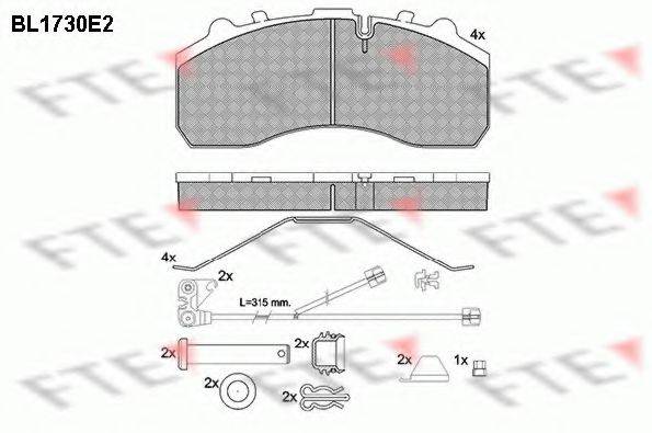 FTE BL1730E2 Комплект гальмівних колодок, дискове гальмо