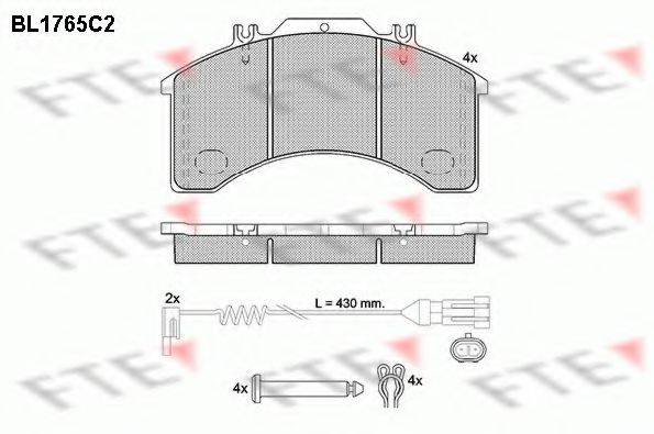 FTE BL1765C2 Комплект гальмівних колодок, дискове гальмо
