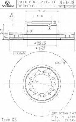 BREMBO 09A56210 гальмівний диск