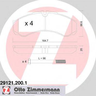 ZIMMERMANN 291212001 Комплект гальмівних колодок, дискове гальмо