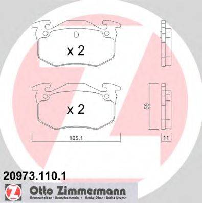 ZIMMERMANN 209731101 Комплект гальмівних колодок, дискове гальмо