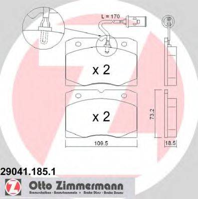 ZIMMERMANN 290411851 Комплект гальмівних колодок, дискове гальмо