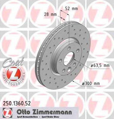 ZIMMERMANN 250136052 гальмівний диск