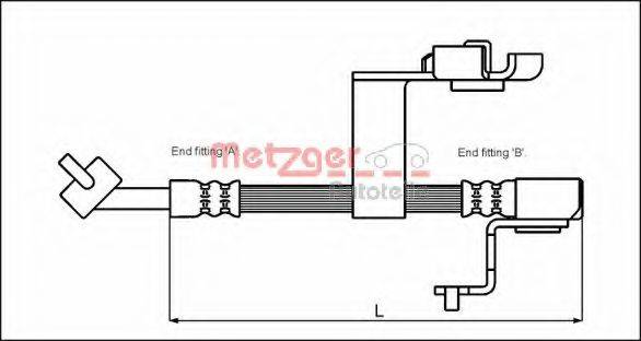 METZGER 4112510 Гальмівний шланг