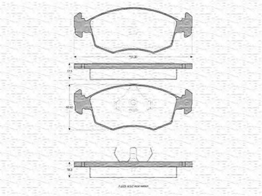 MAGNETI MARELLI 363702160026 Комплект гальмівних колодок, дискове гальмо
