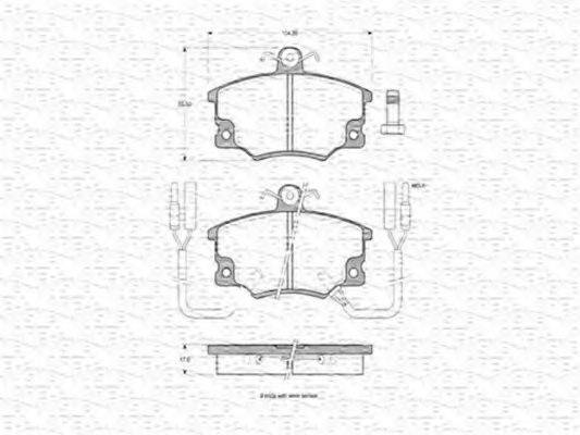 MAGNETI MARELLI 363702160144 Комплект гальмівних колодок, дискове гальмо