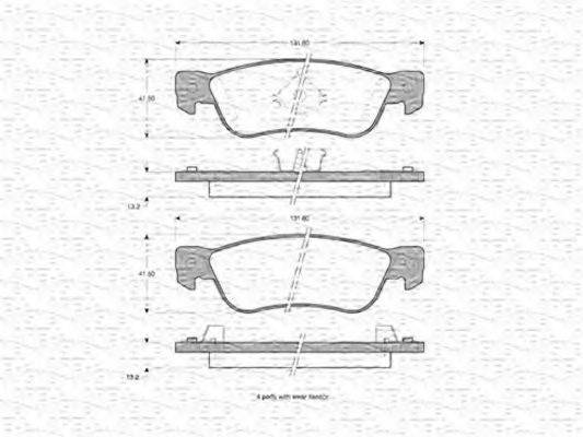 MAGNETI MARELLI 363702160907 Комплект гальмівних колодок, дискове гальмо