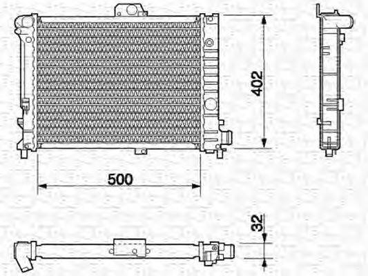 MAGNETI MARELLI 350213631000 Радіатор, охолодження двигуна