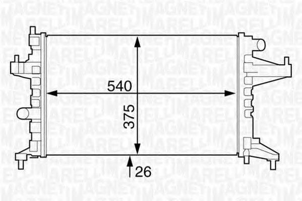 MAGNETI MARELLI 350213830000 Радіатор, охолодження двигуна