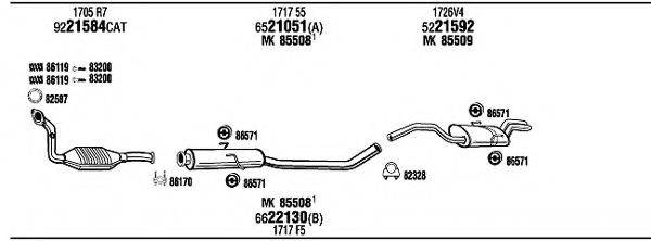 WALKER PET08225 Система випуску ОГ